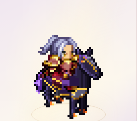 Personagem em pixel art montado em um cavalo no painel de prévia.