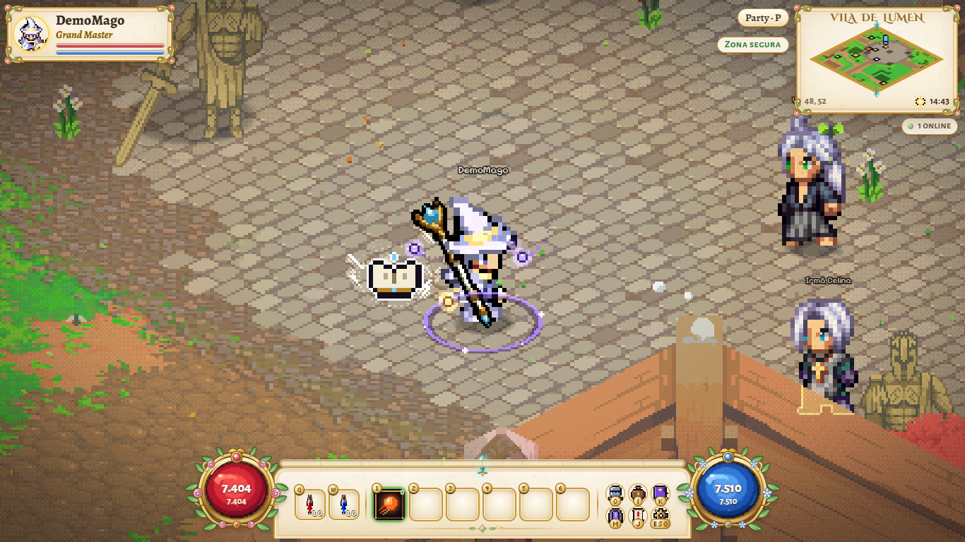 Grand Master with a staff and a celestial book with white light