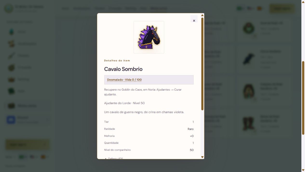 Aviso de caballo desmayado con Vida cero