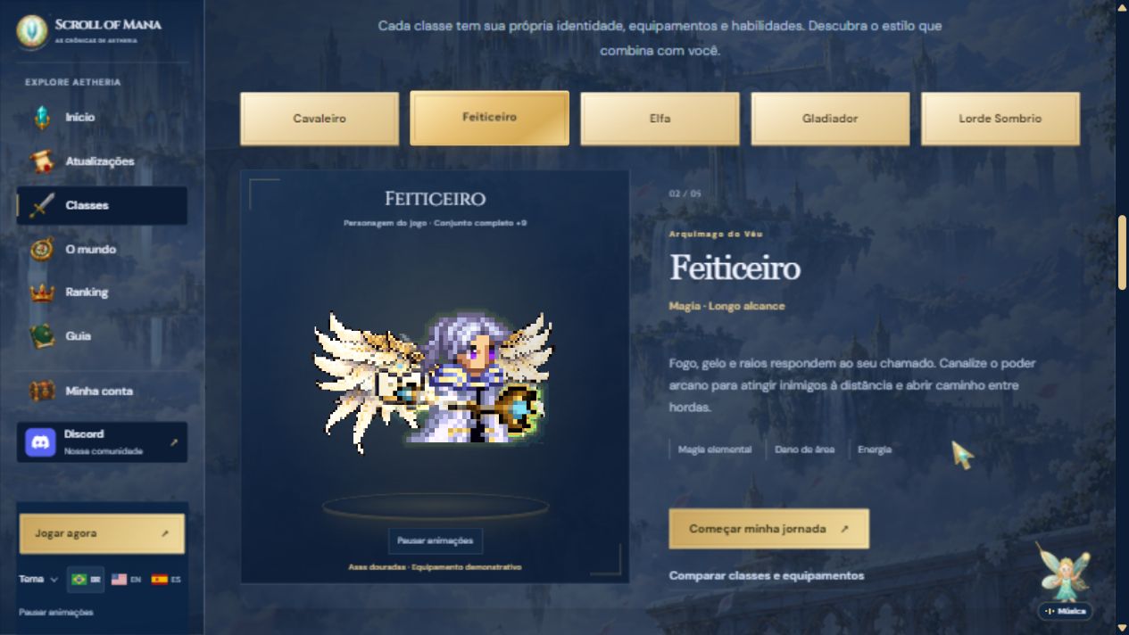 Personaje Heroes equipado en la muestra de clases