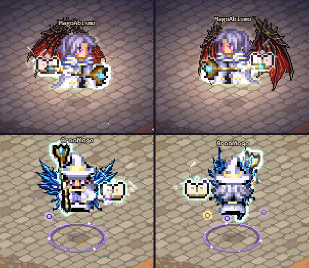Wizard with Abyssal Wings and Grand Master with Ethereal Wings