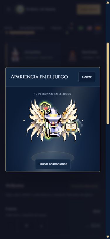 Personaje ampliado en pantalla pequeña y en español