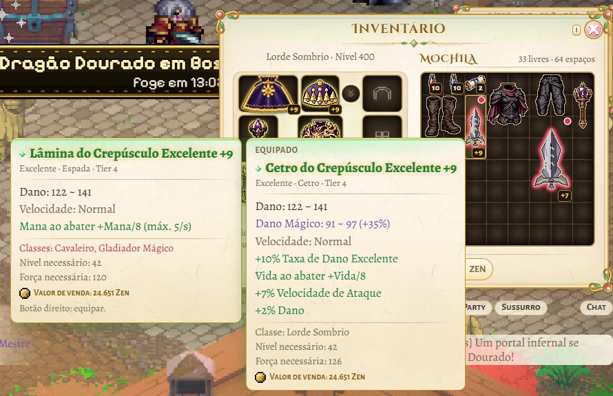 Descripción de una espada en la bolsa del Señor Oscuro