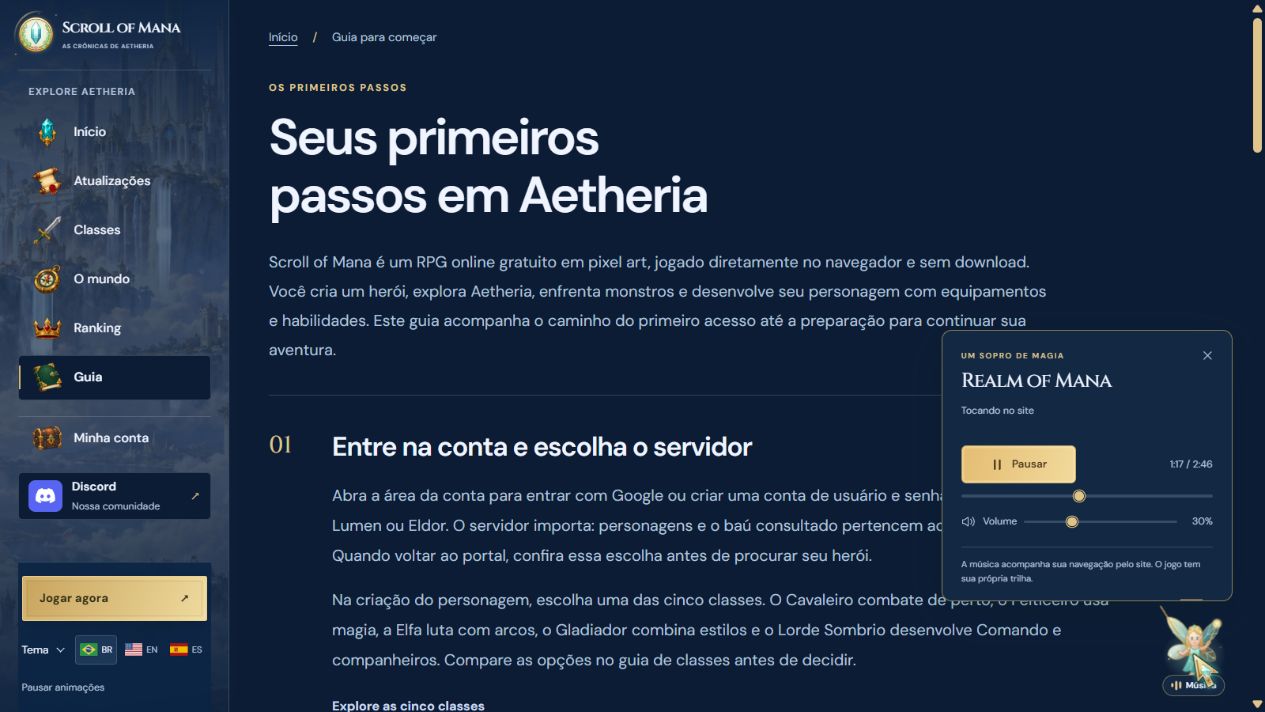 Guia para começar com os controles da música abertos