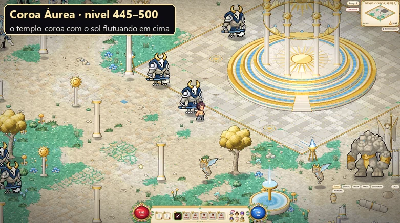 Templo en forma de corona con un sol encima