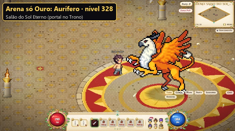 Grifo dorado en la arena